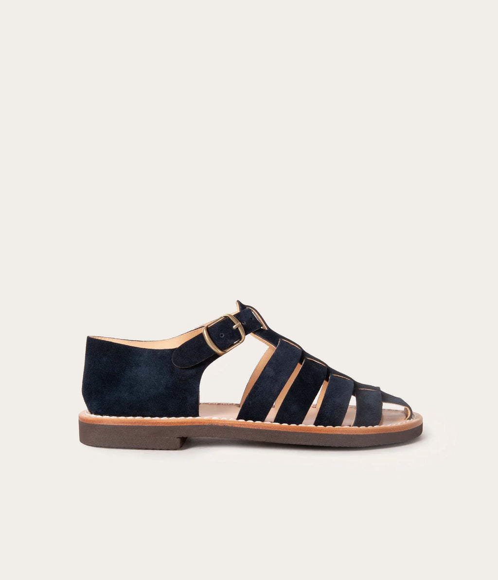 Caroline Sandale Femme Velours Bleu