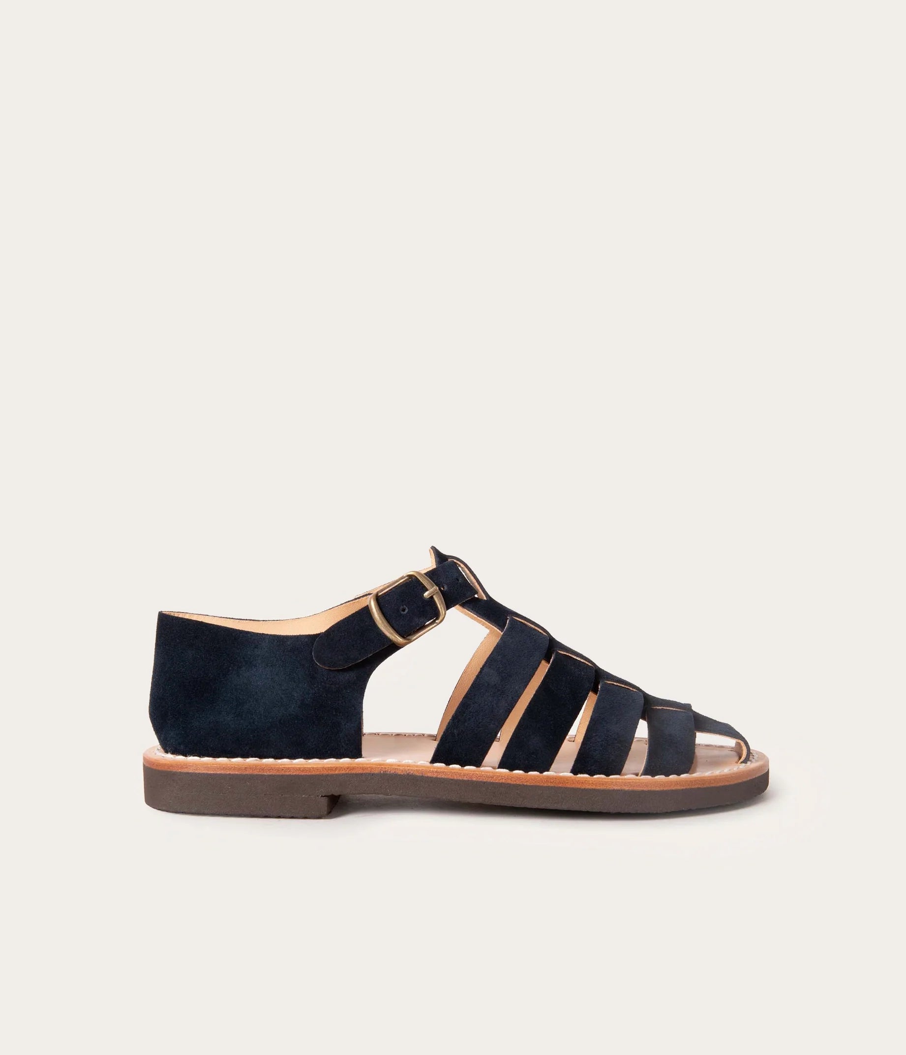 Caroline Sandale Femme Velours Bleu