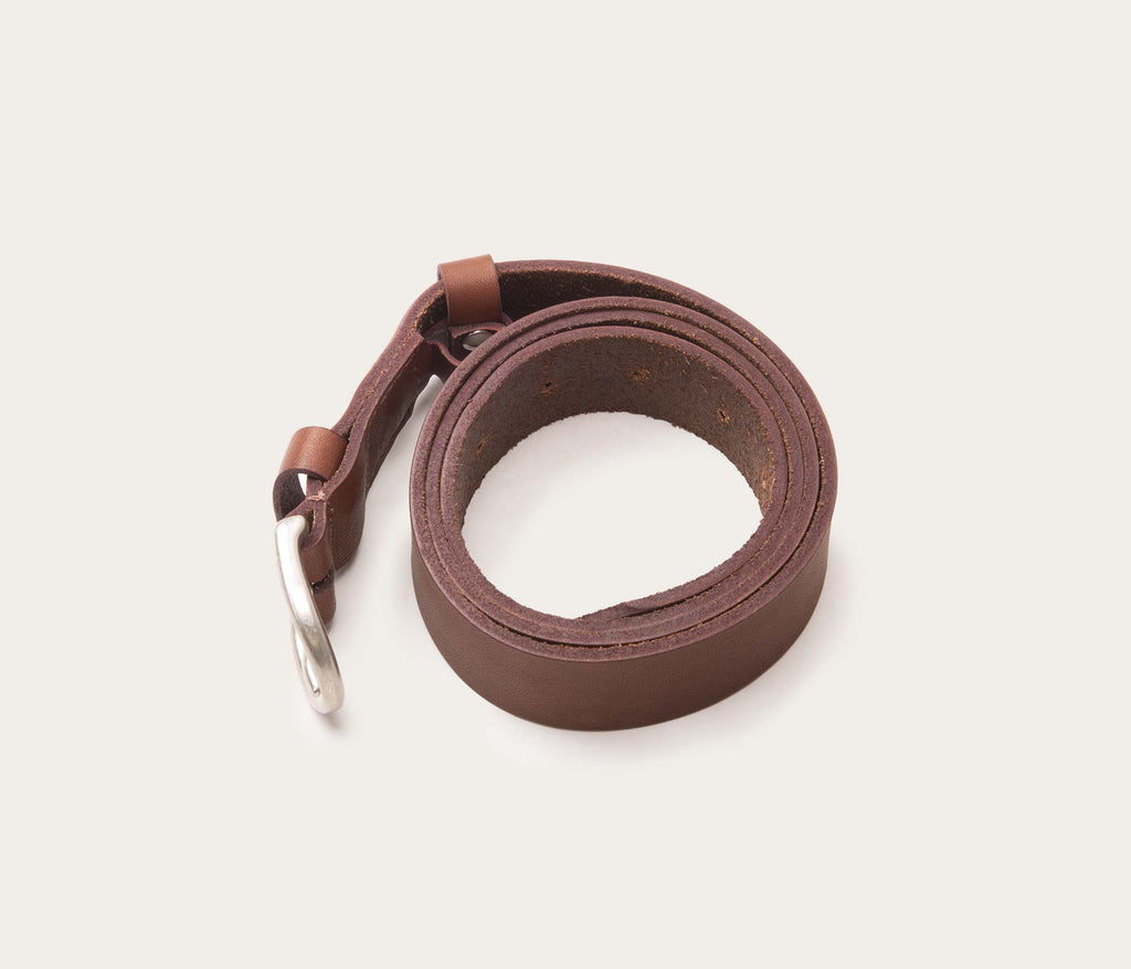 Ceinture 25mm marron boucle argent