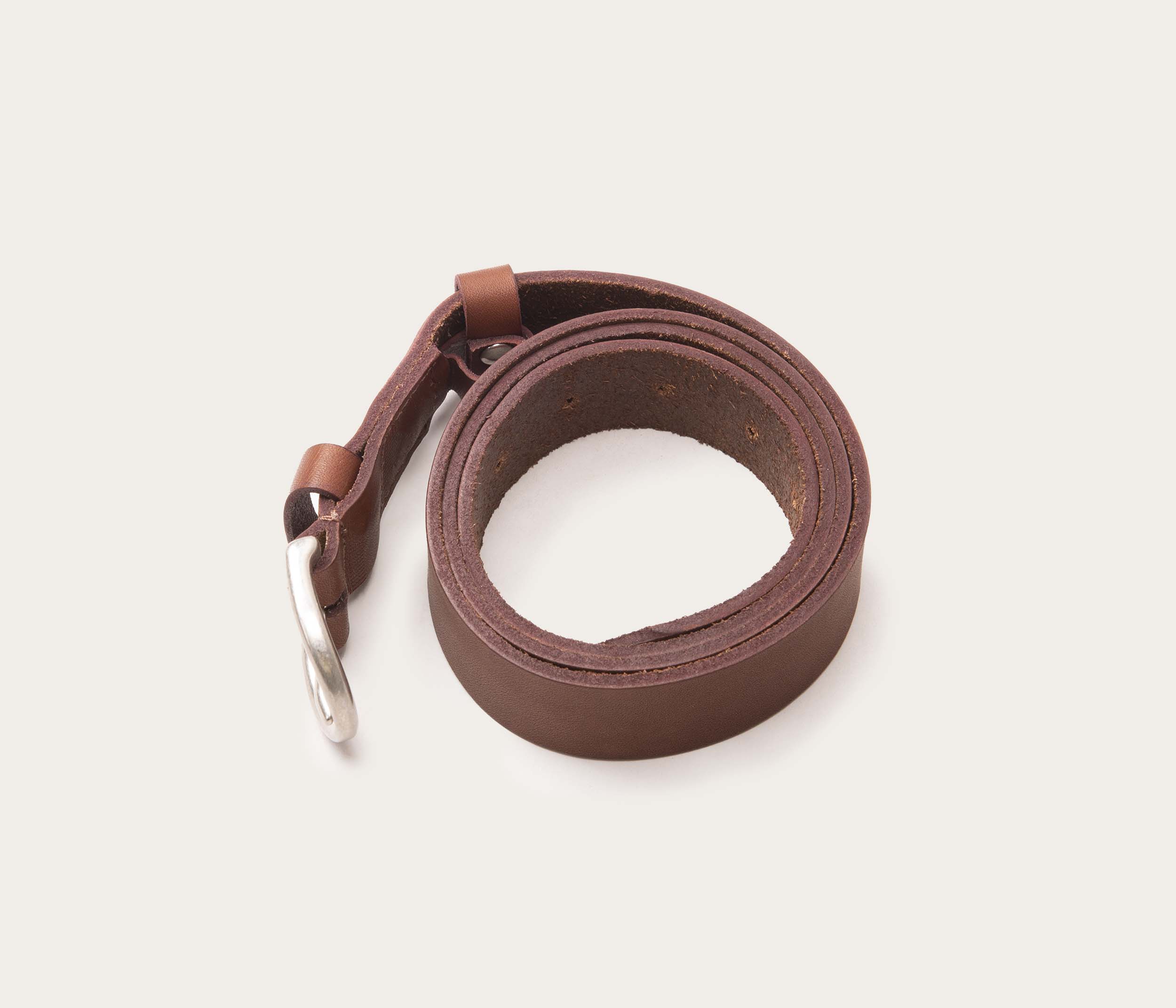 Ceinture 25mm marron boucle argent
