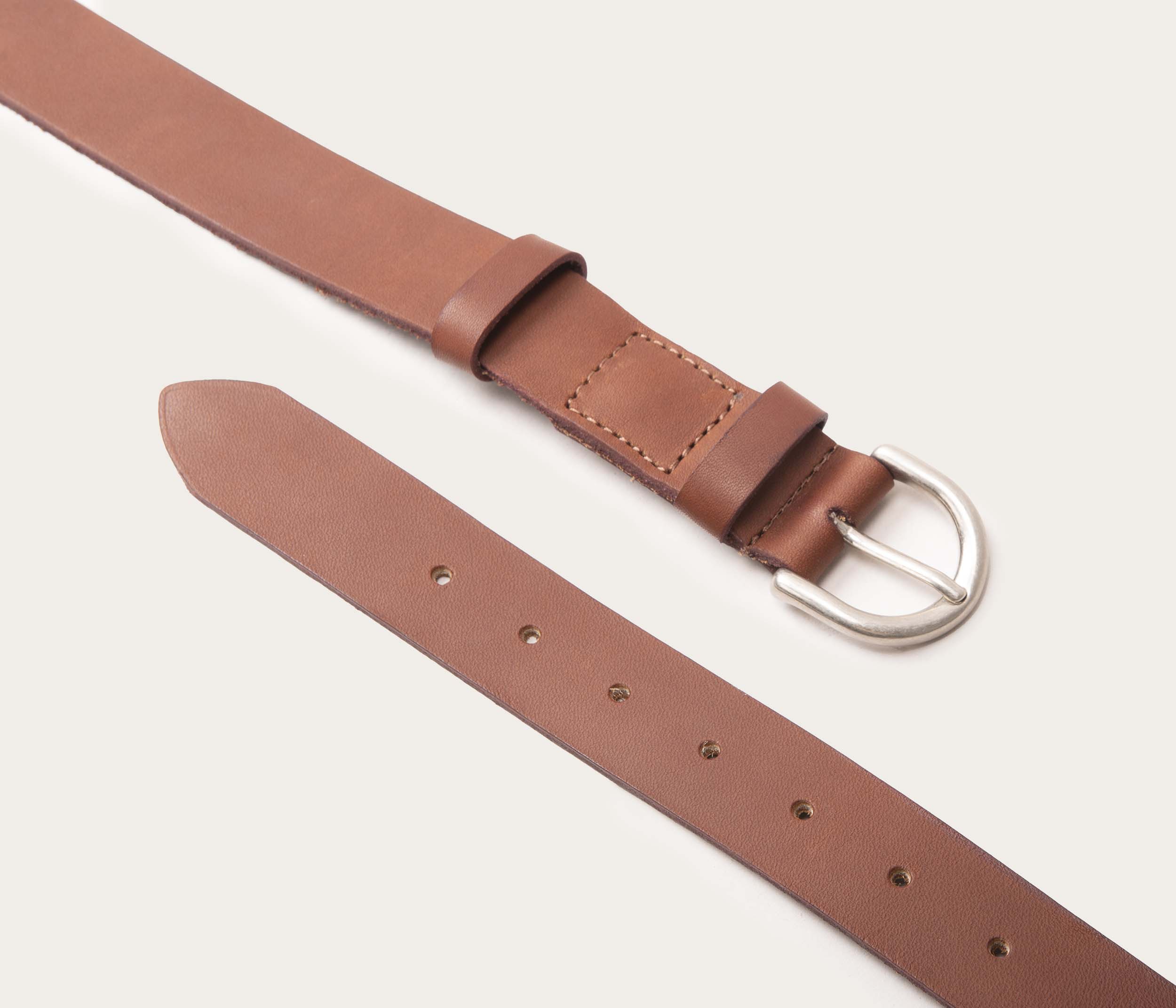 Ceinture 25mm marron boucle argent