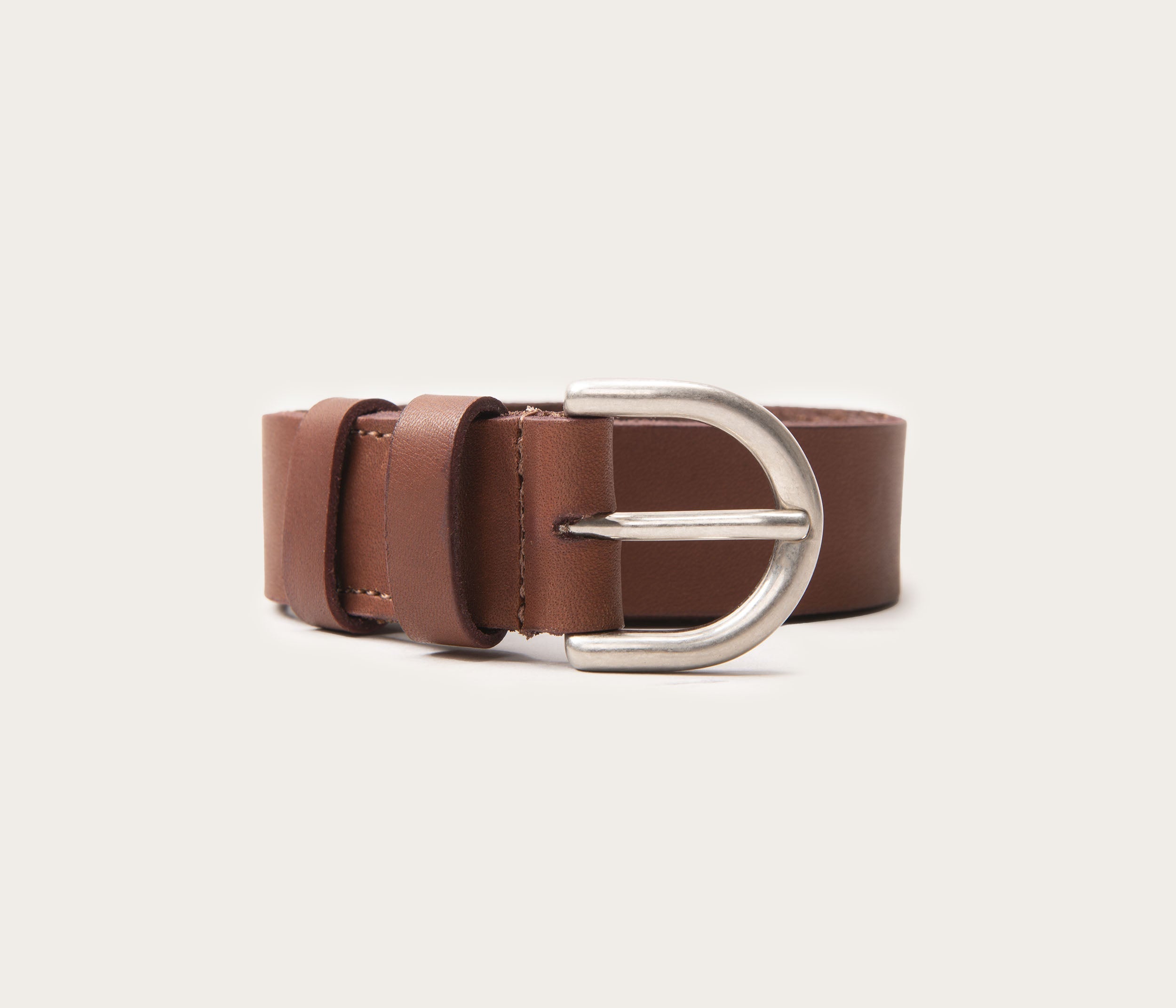 Ceinture 25mm marron boucle argent