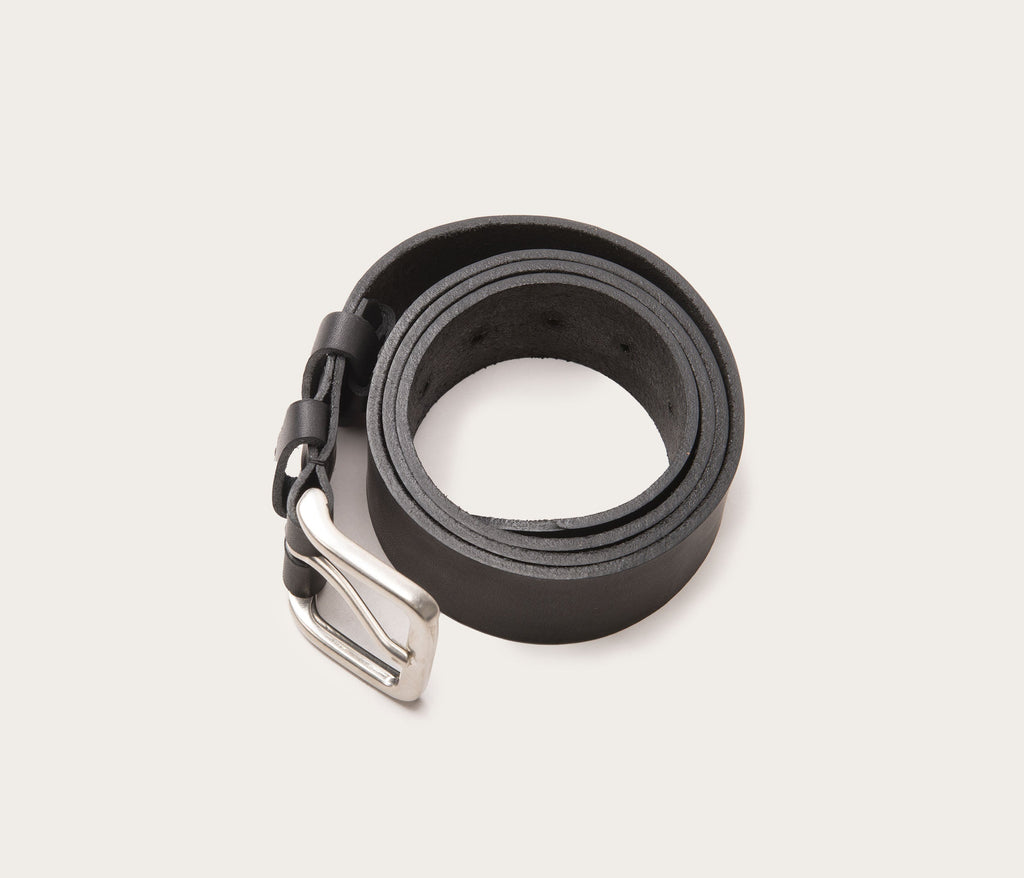 Ceinture 35mm noir boucle argent