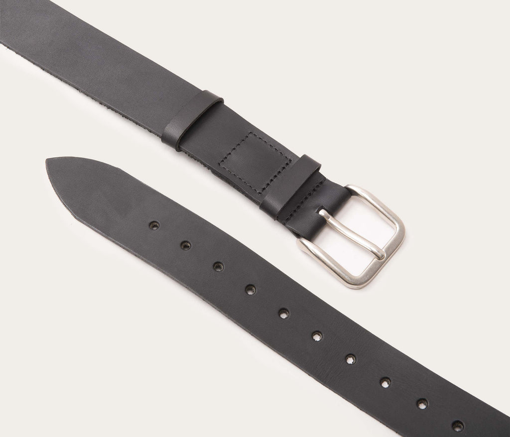 Ceinture 35mm noir boucle argent