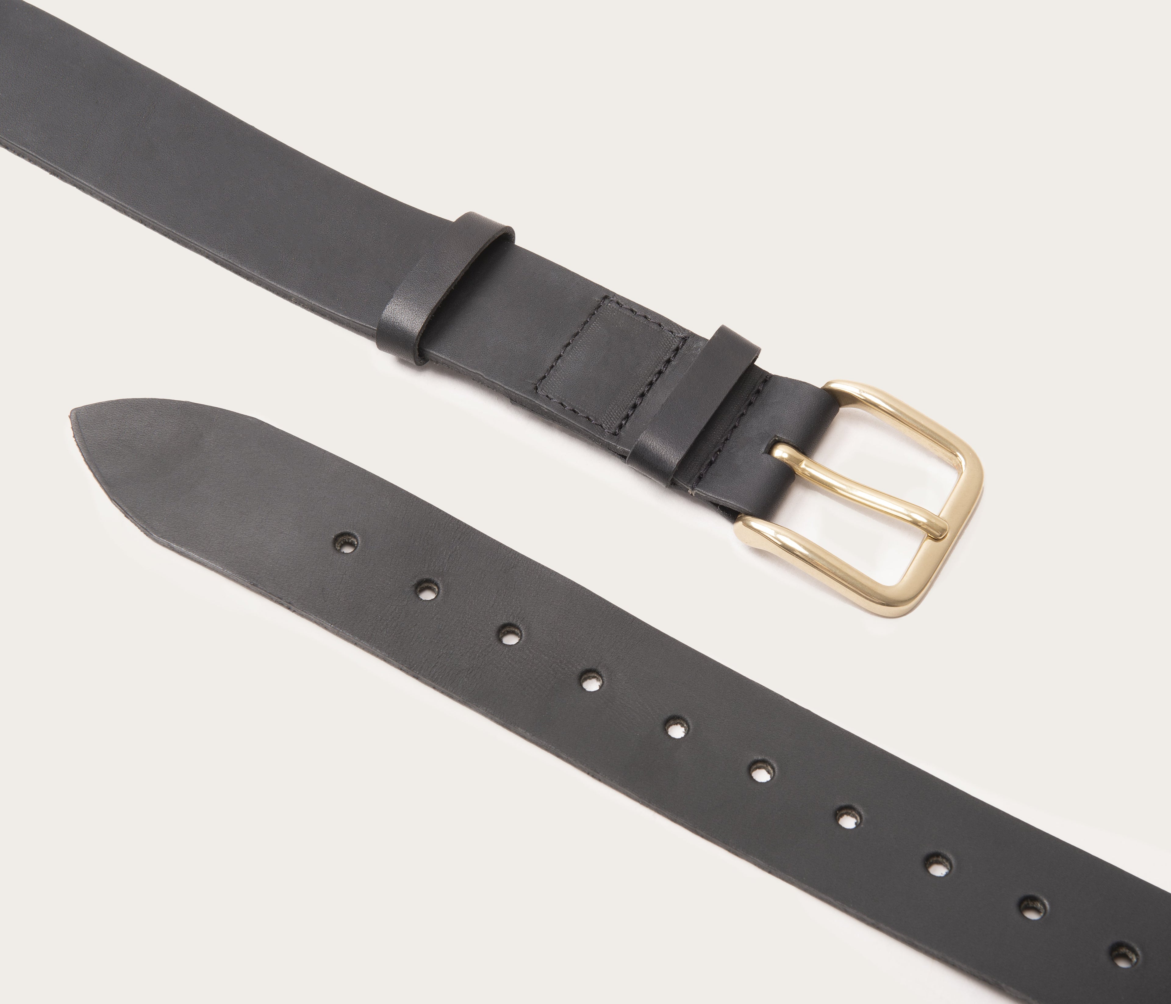 Ceinture 35mm noir boucle or