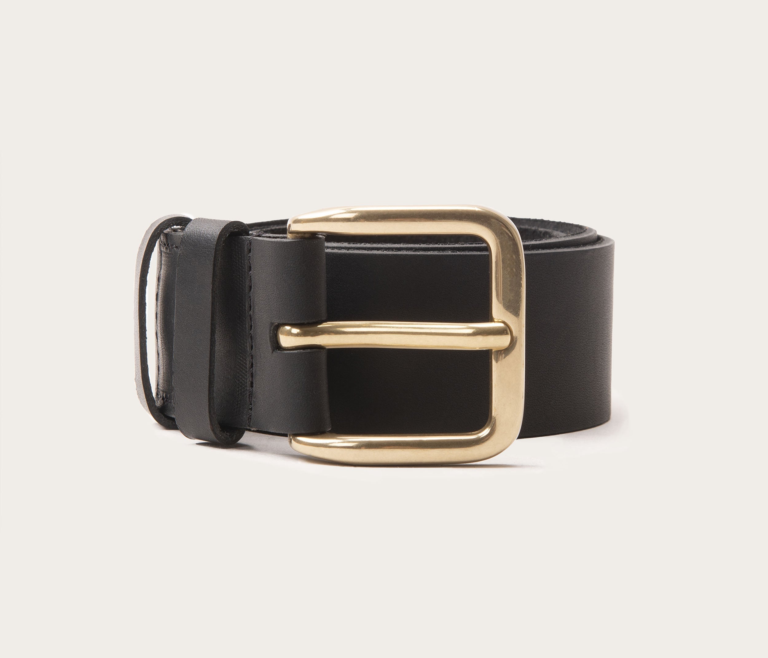 Ceinture 35mm noir boucle or