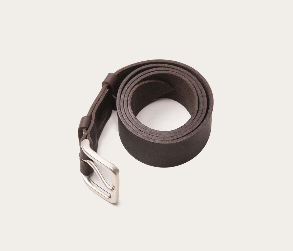 Ceinture 35mm café boucle argent