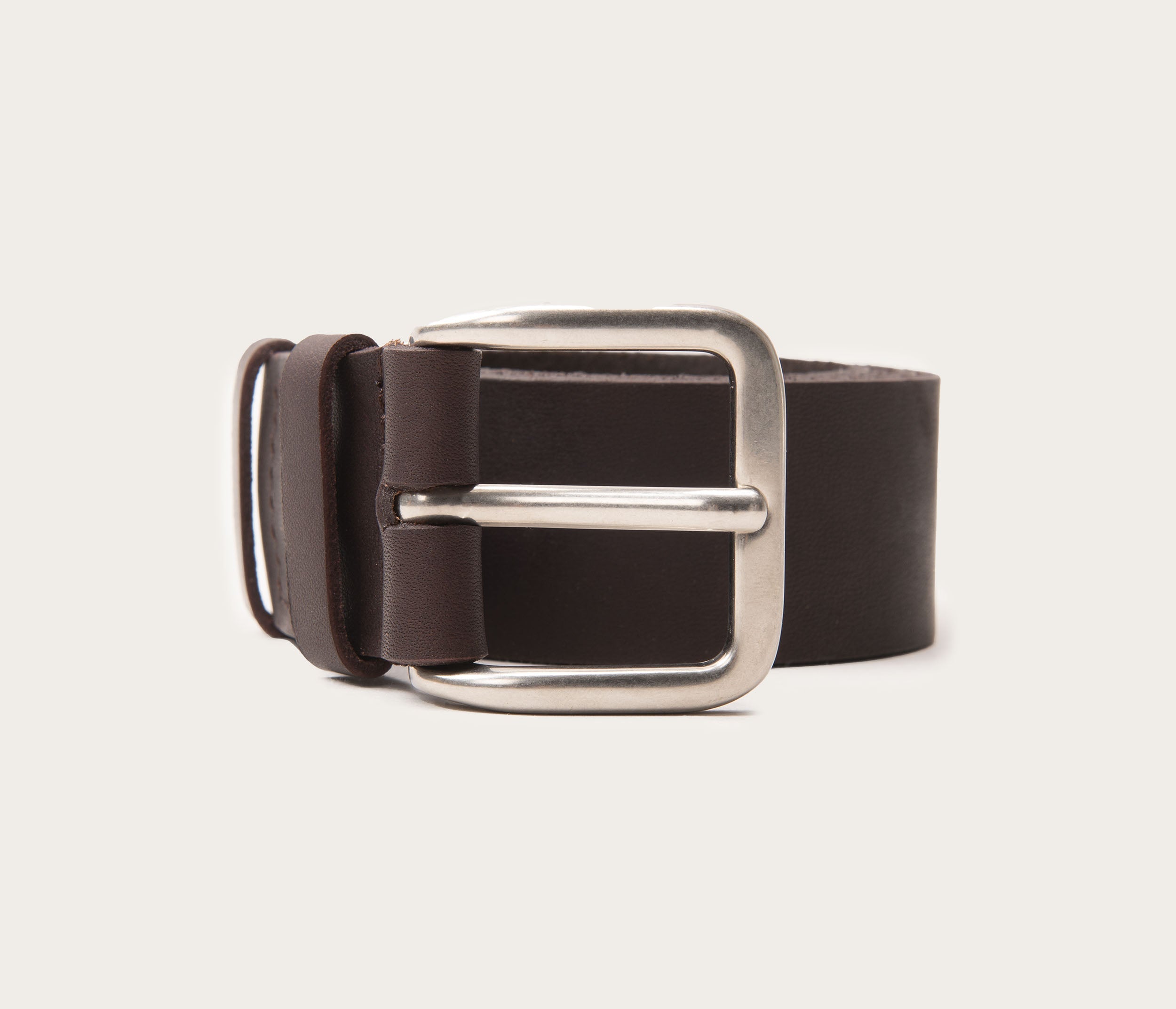 Ceinture 35mm café boucle argent