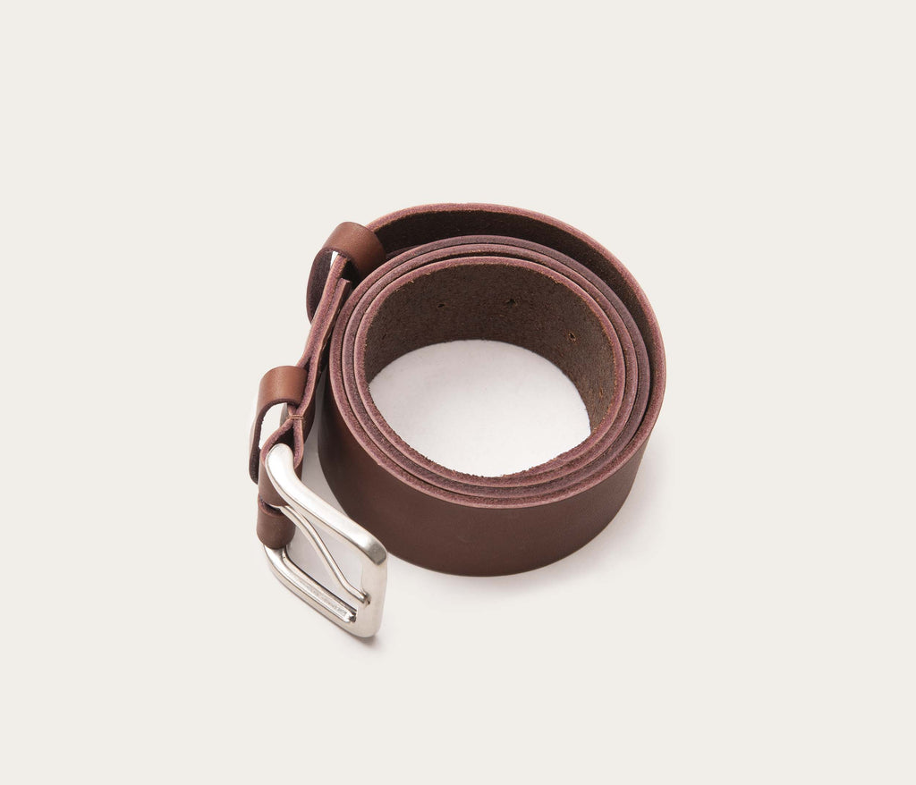 Ceinture 35mm marron boucle argent