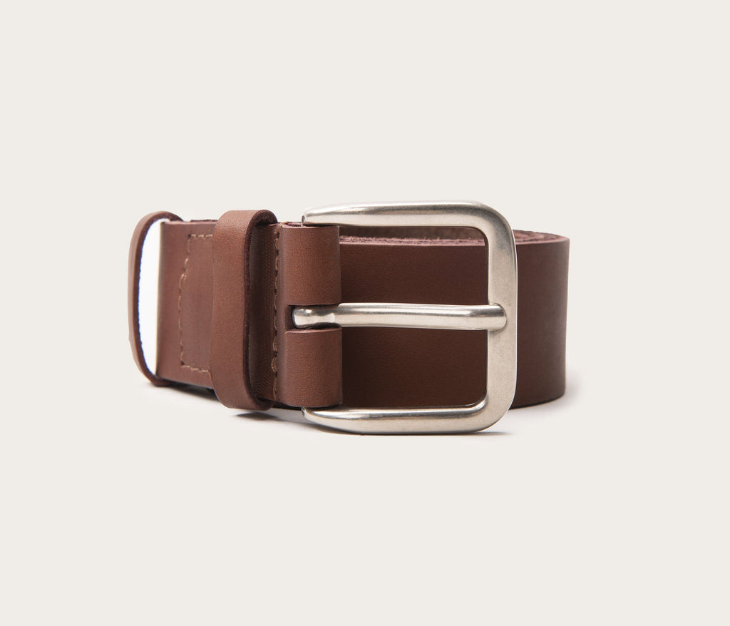 Ceinture 35mm marron boucle argent