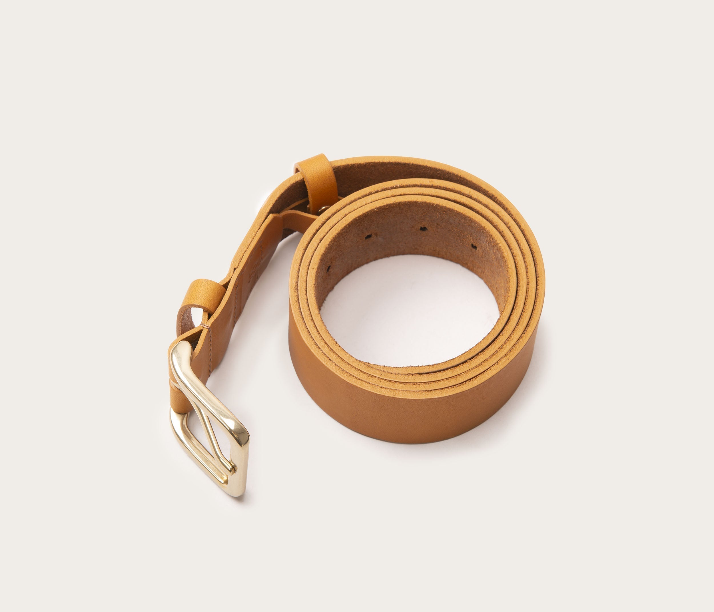 Ceinture 35mm naturel boucle or