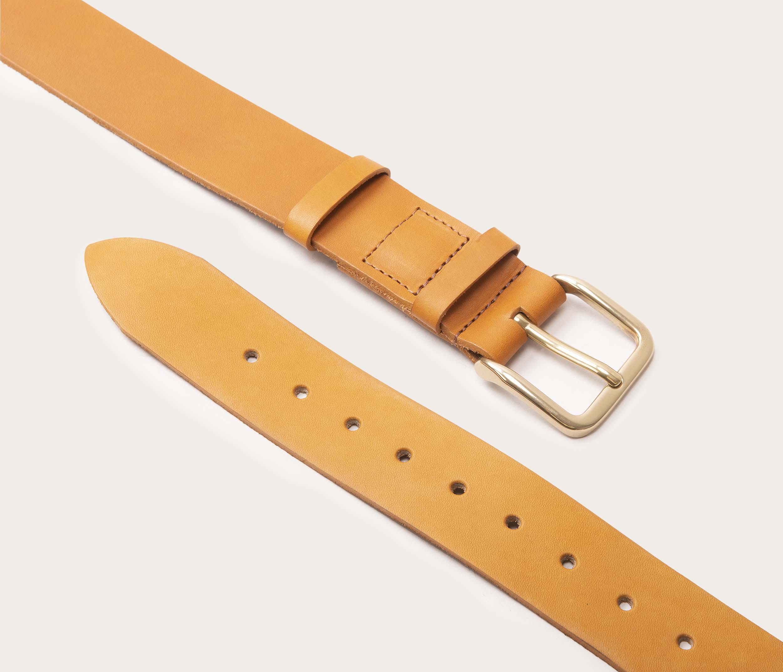 Ceinture 35mm naturel boucle or