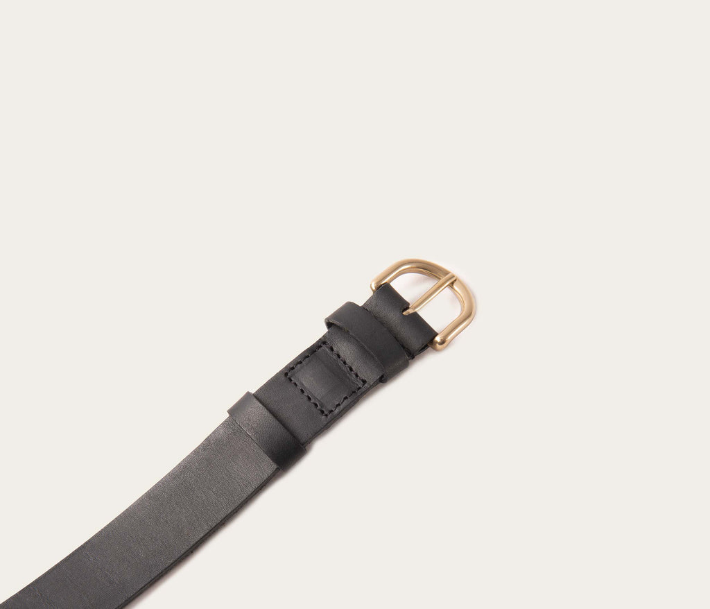 Ceinture 25mm noir boucle or