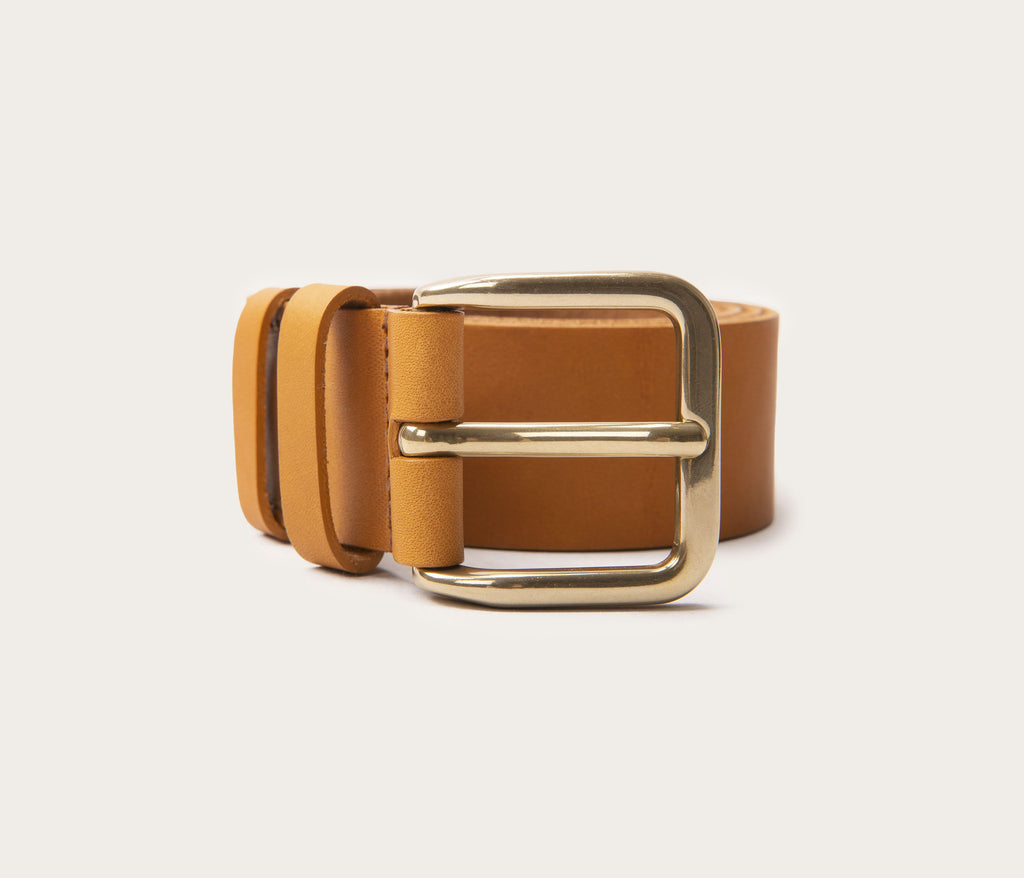 Ceinture 35mm naturel boucle or