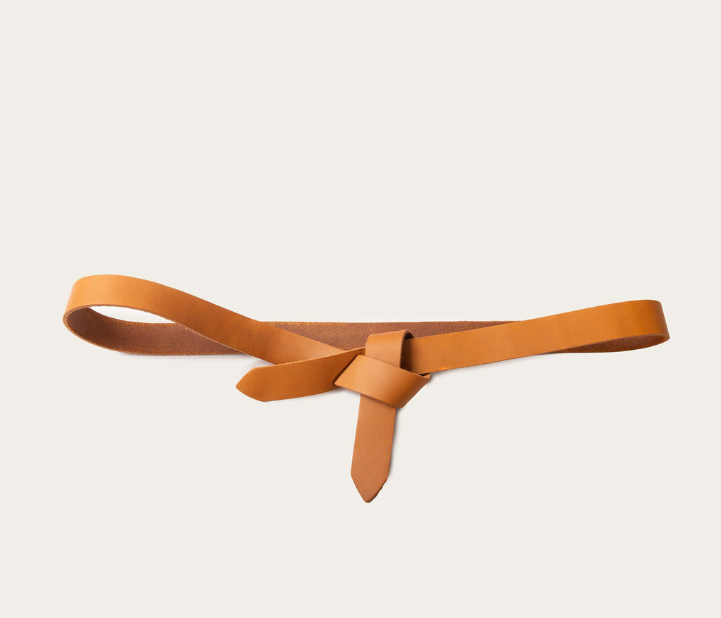 Ceinture nouée en cuir naturel