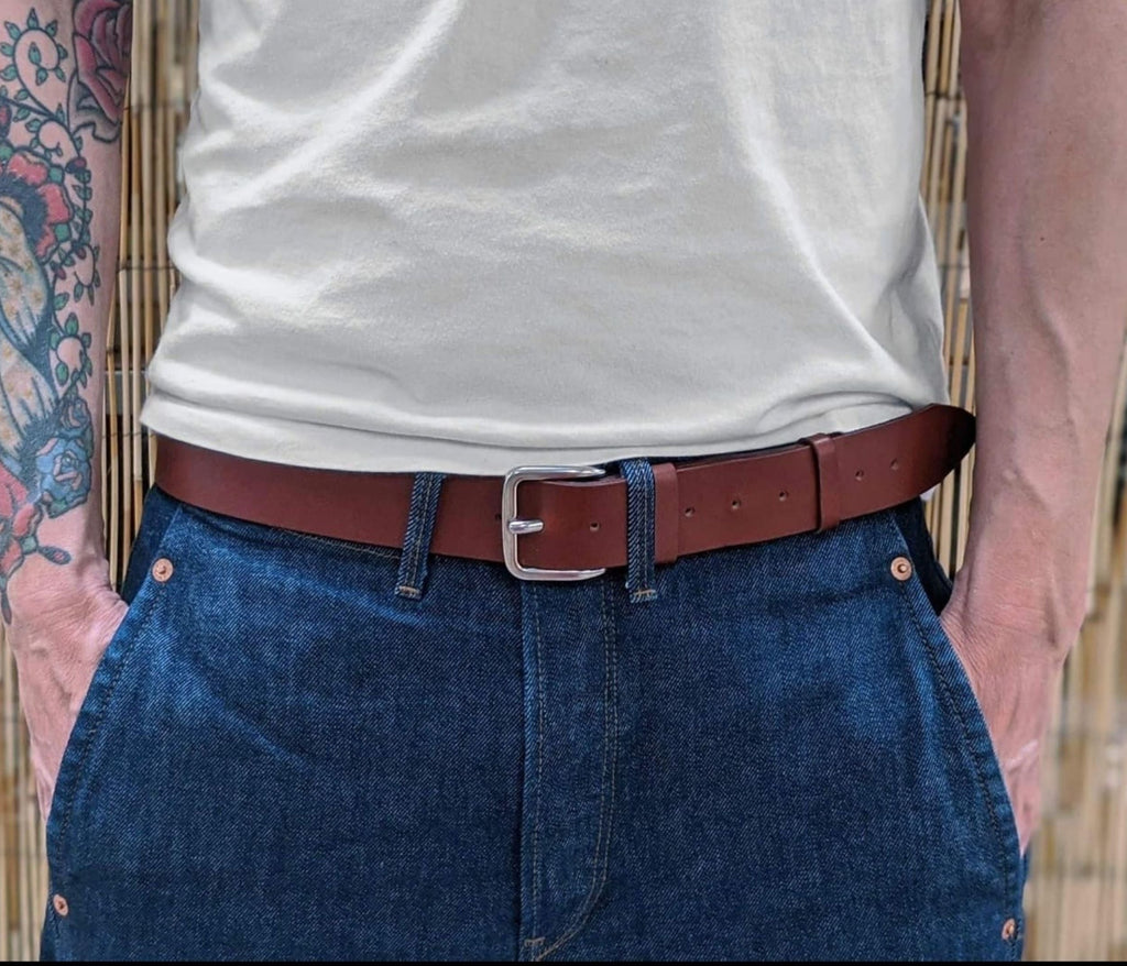 Ceinture 35mm marron boucle argent