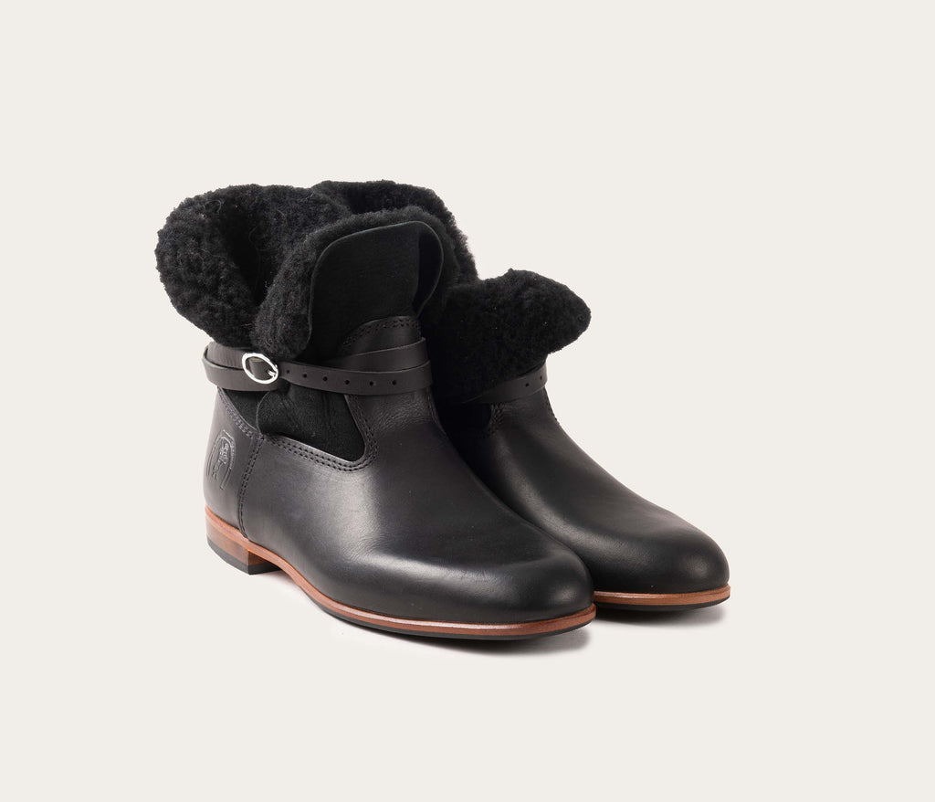 Chelby Bottine Noir & Mouton - Prix doux