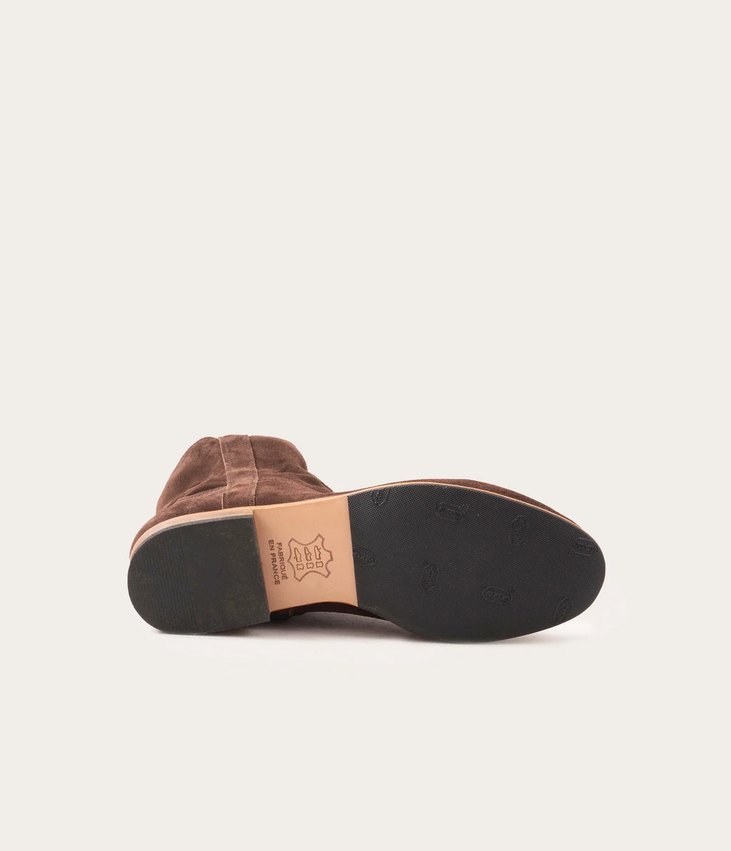 Elie Bottine velours Chocolat