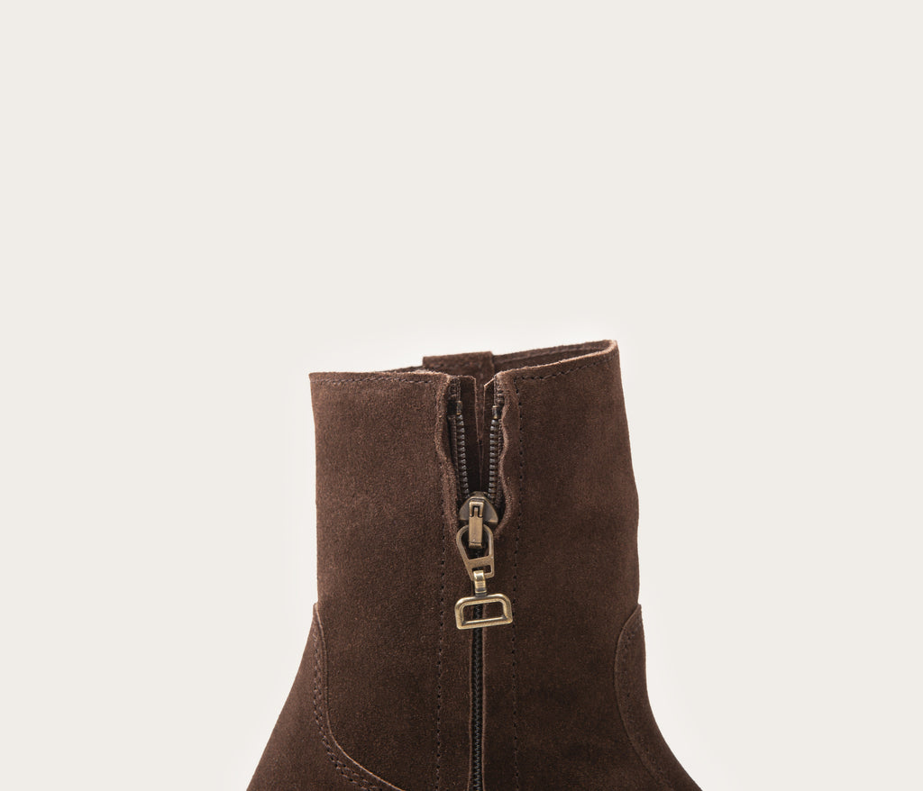 Gisèle Bottine Velours Chocolat - Prix Doux