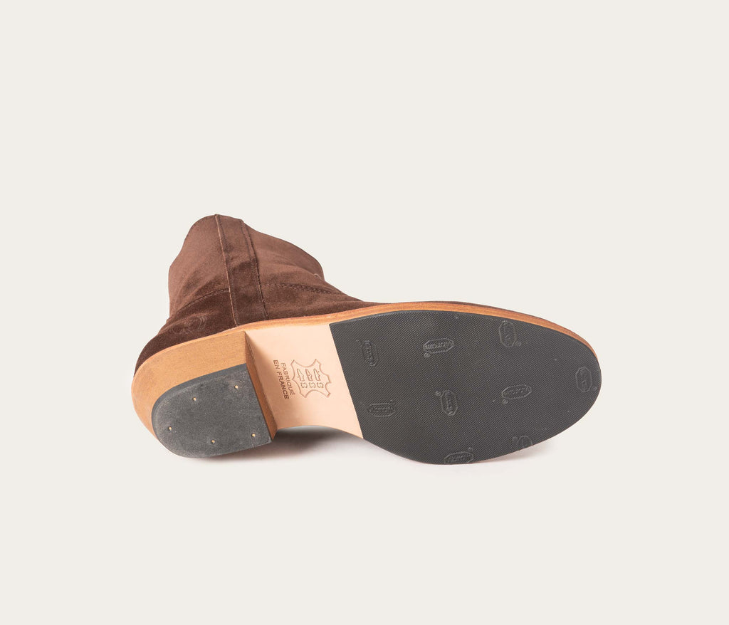 Joy Bottine Velours Chocolat