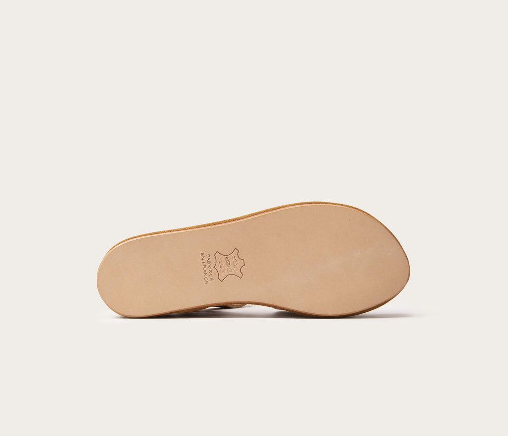 Pac compensé Sandale Velours Ecureuil & Naturel - Prix Doux