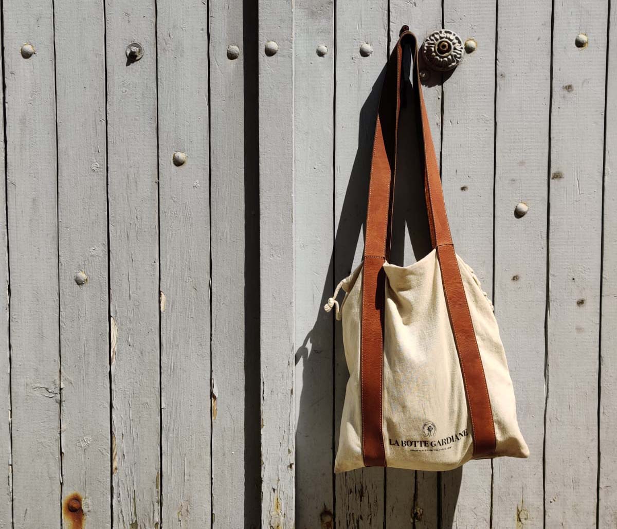 Tote bag Coton & Cuir chêne