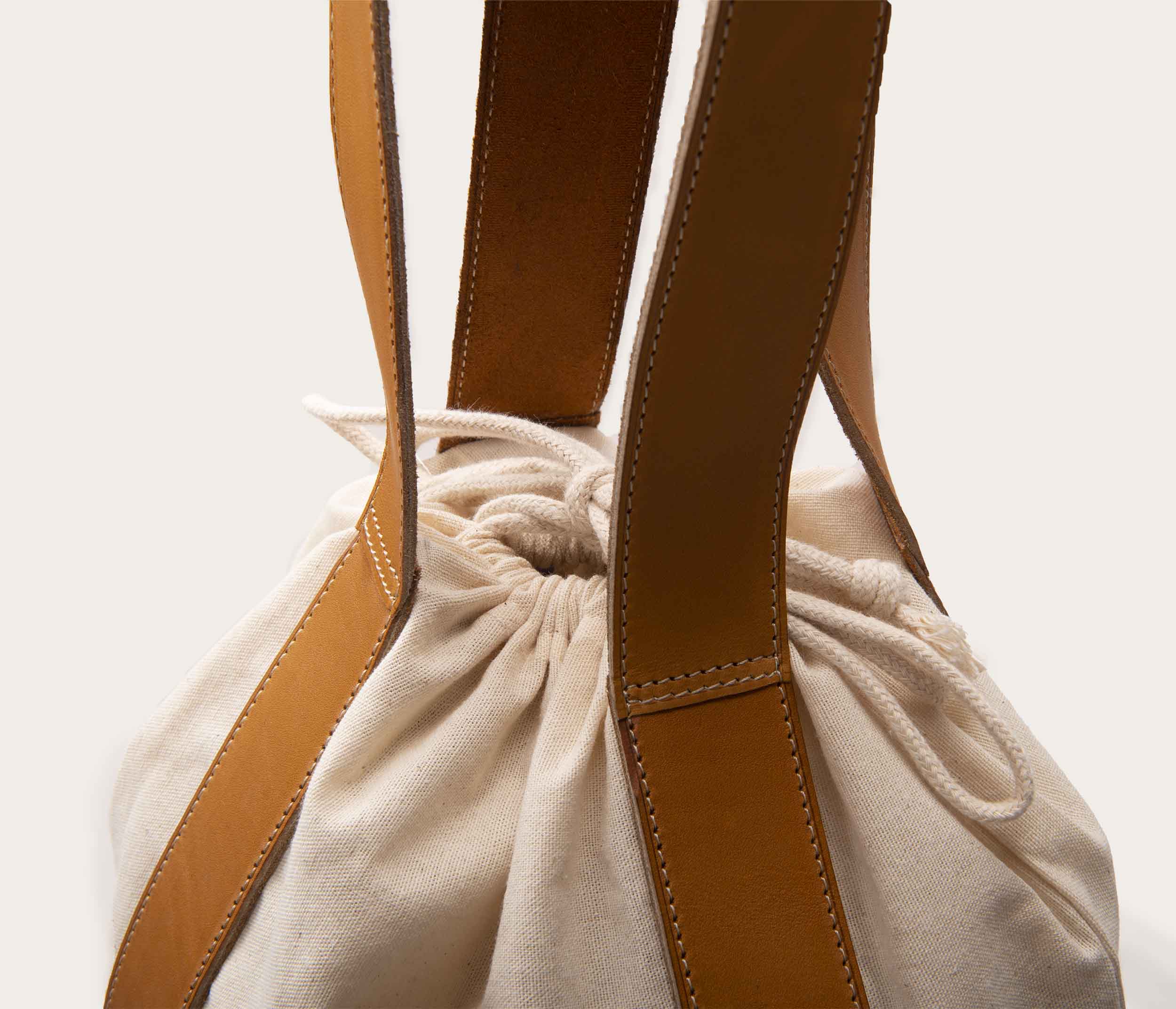 Tote bag Coton & Cuir chêne