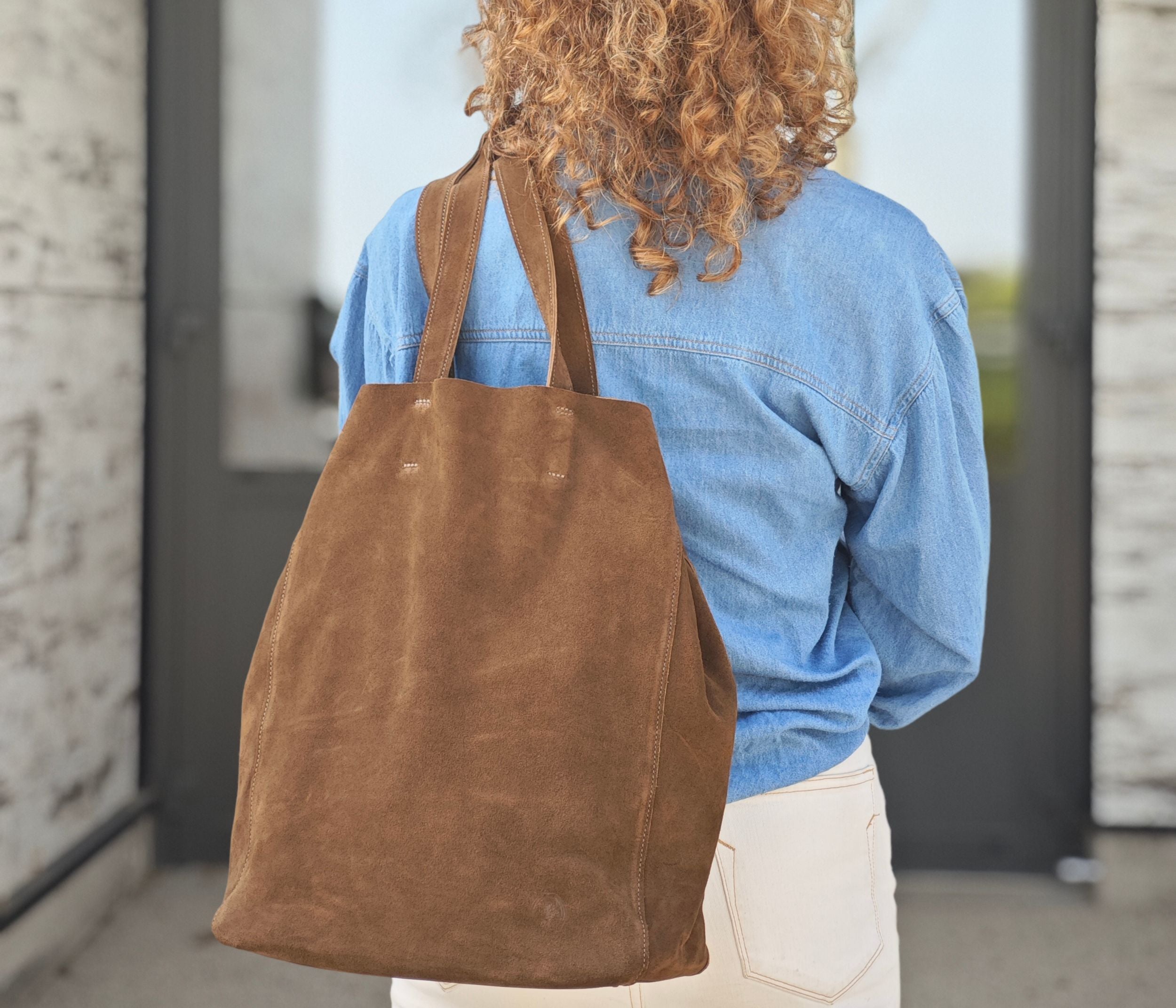 Sac Solène Tote Bag Velours Taupe