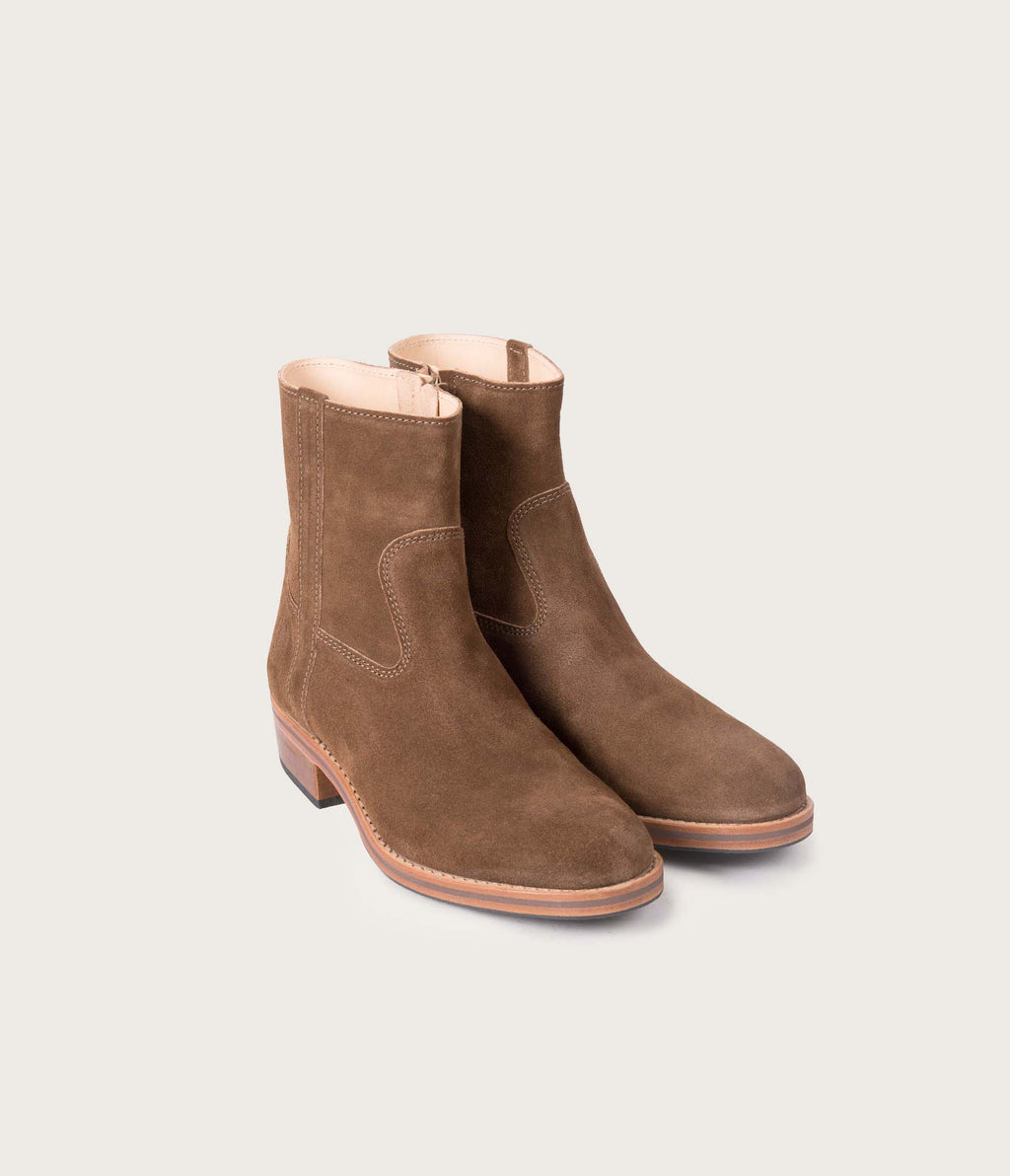 Terence Bottine Velours Taupe