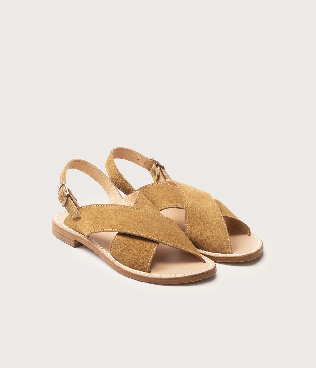 Uzès Sandale femme Velours Havane