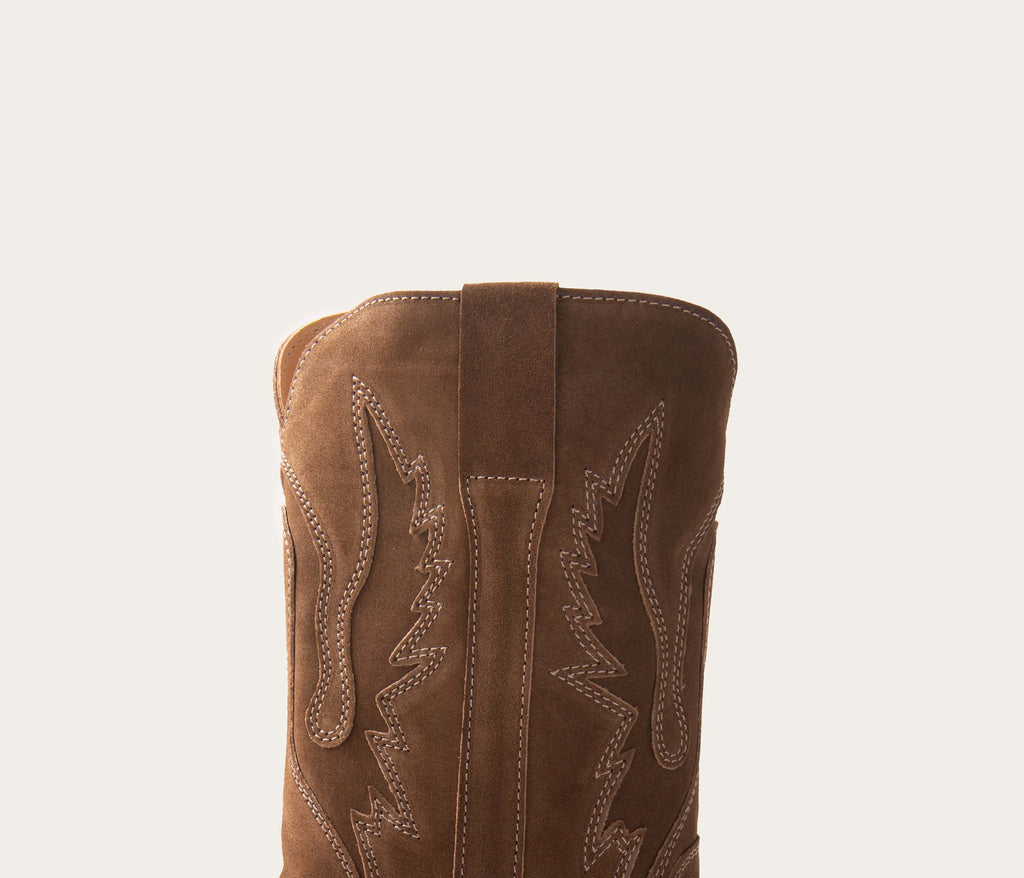 Western Botte Velours Taupe