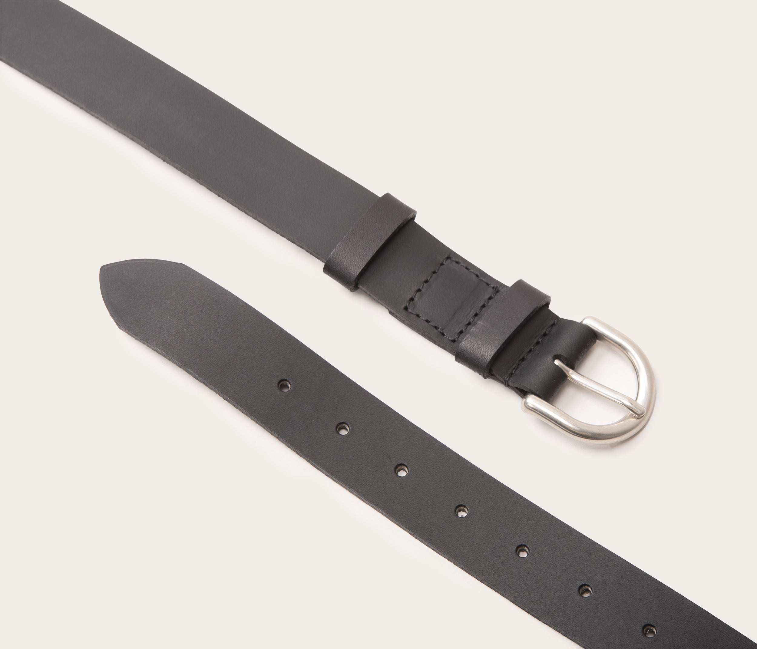 Ceinture 25mm noir boucle argent