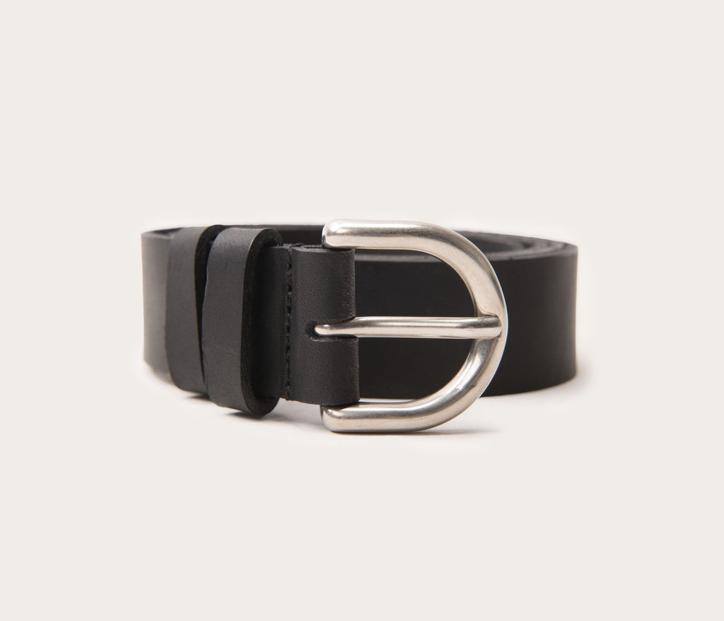 Ceinture 25mm noir boucle argent