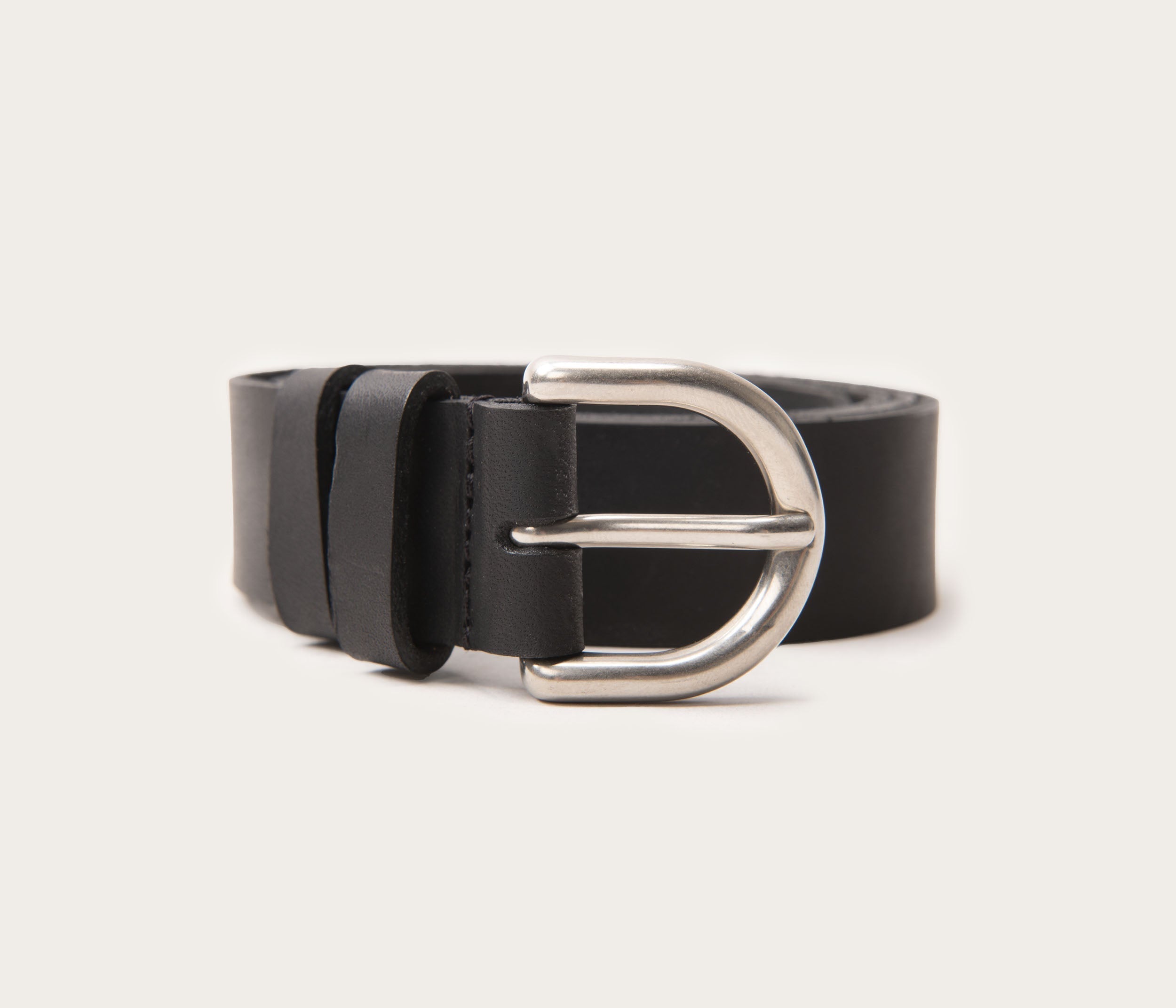 Ceinture 25mm noir boucle argent