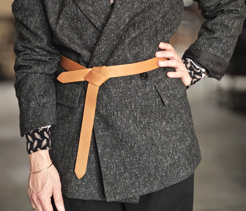 Ceinture nouée en cuir naturel