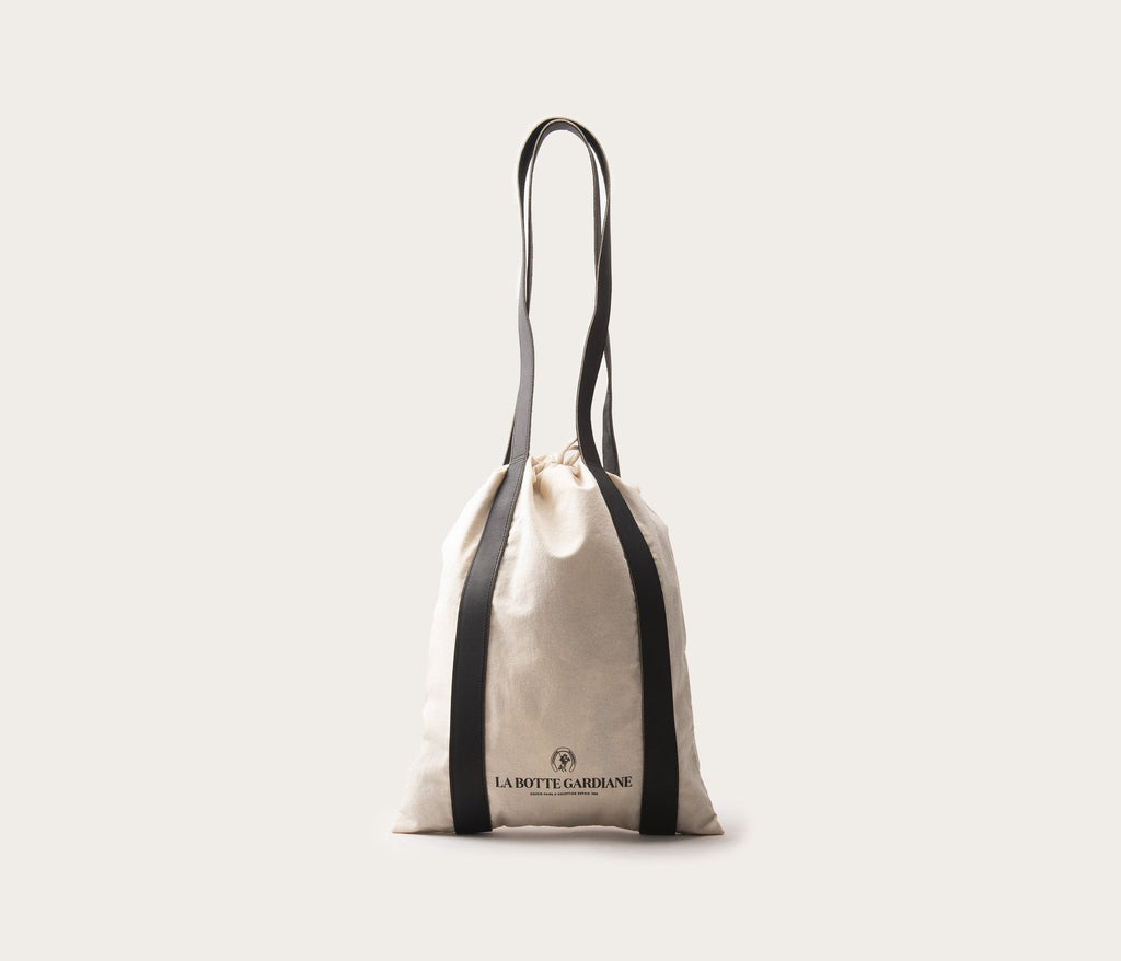 Tote Bag Coton & Cuir Noir
